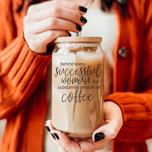 Class Coffee Mugs With Lid & Straw, Funny Clear Travel Mugs